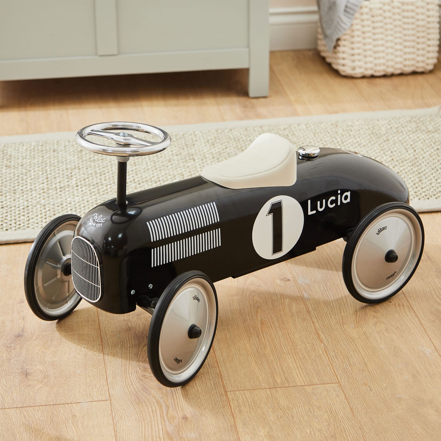 Personalised Black Vilac Racing Ride-on Car