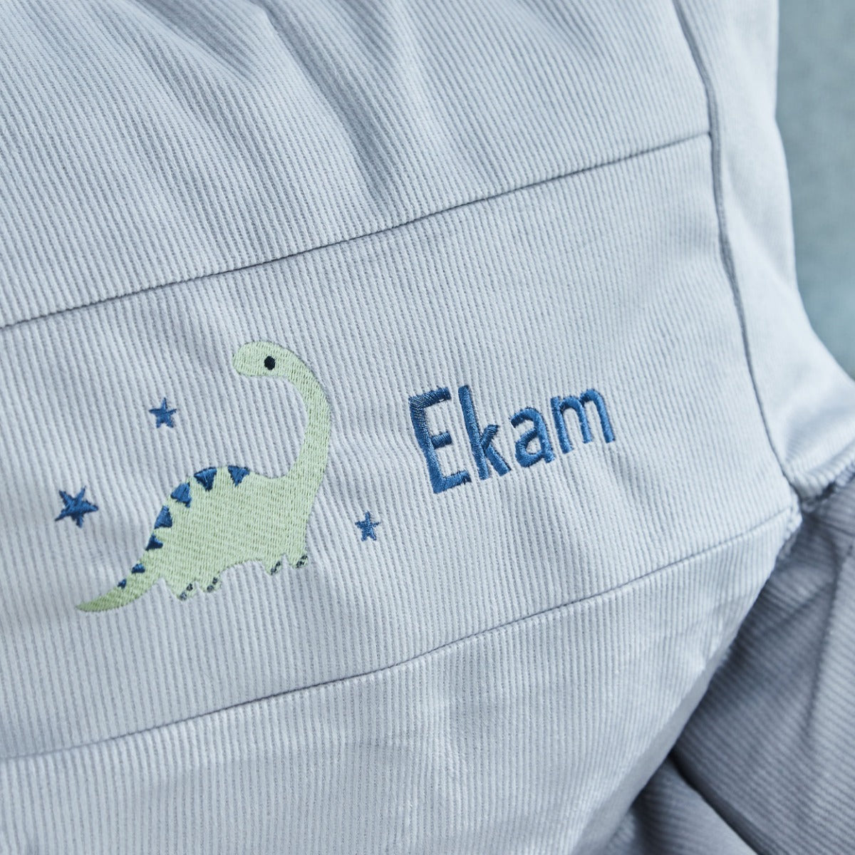 Personalised Grey Dinosaur Bean Bag Chair