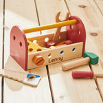 Personalised Colourful Wooden Tool Box Toy