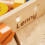 Personalised Colourful Wooden Tool Box Toy
