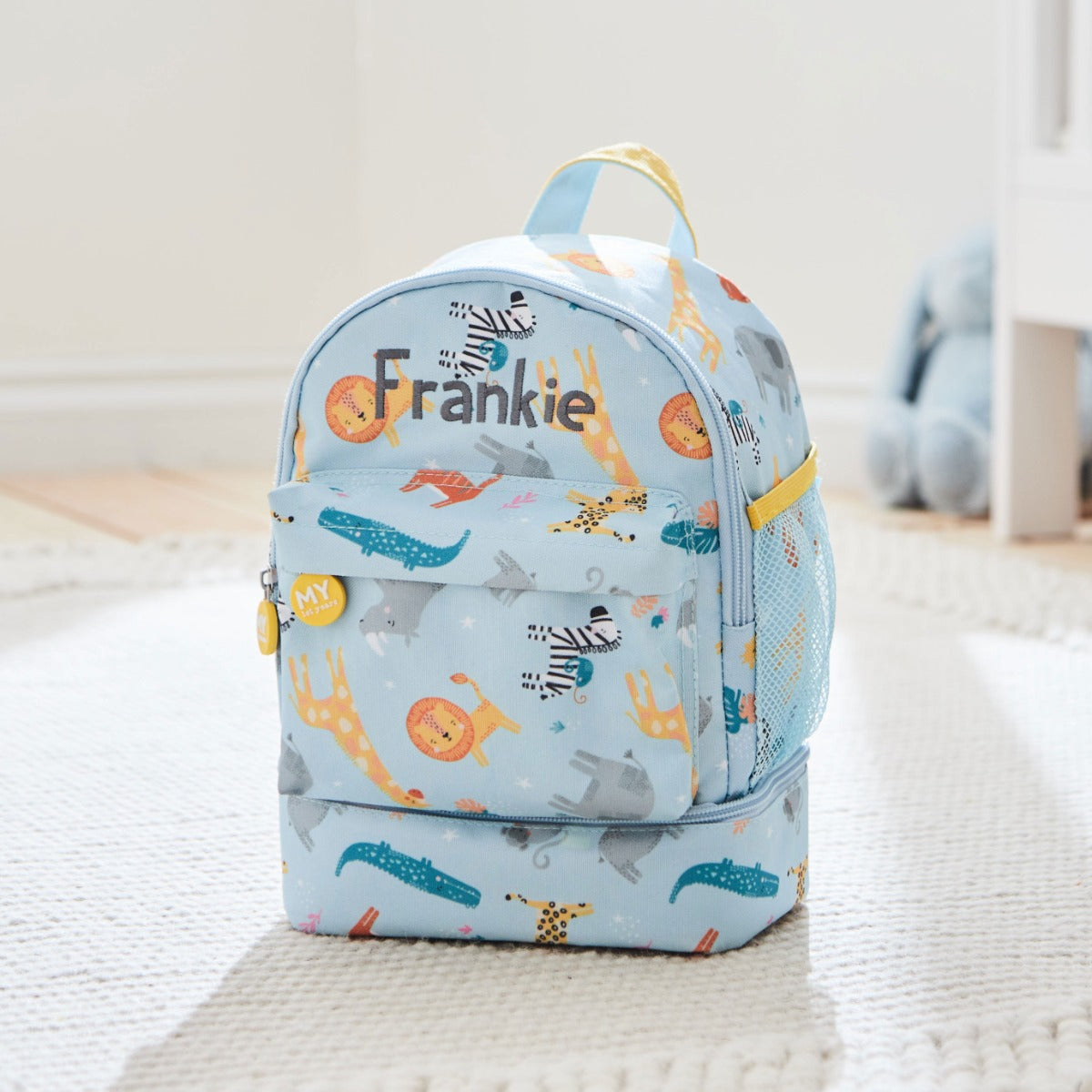 Personalised Safari Mini Backpack with Compartment