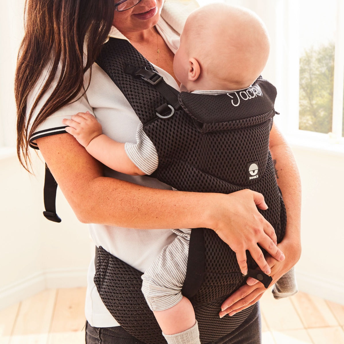 Personalised Black Dooky Baby Carrier