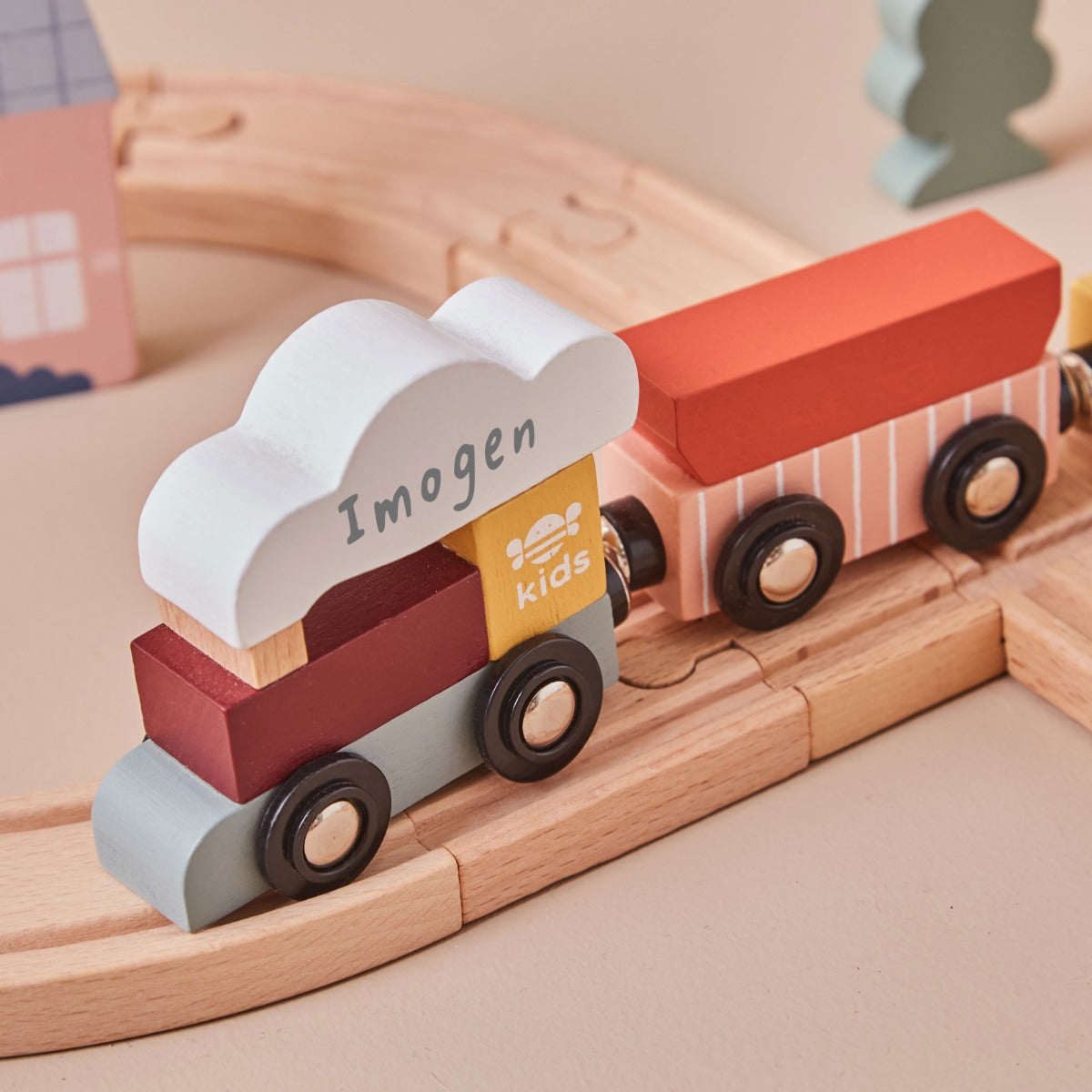 Personalised Just Bee Kids Wooden Train Set FSC®