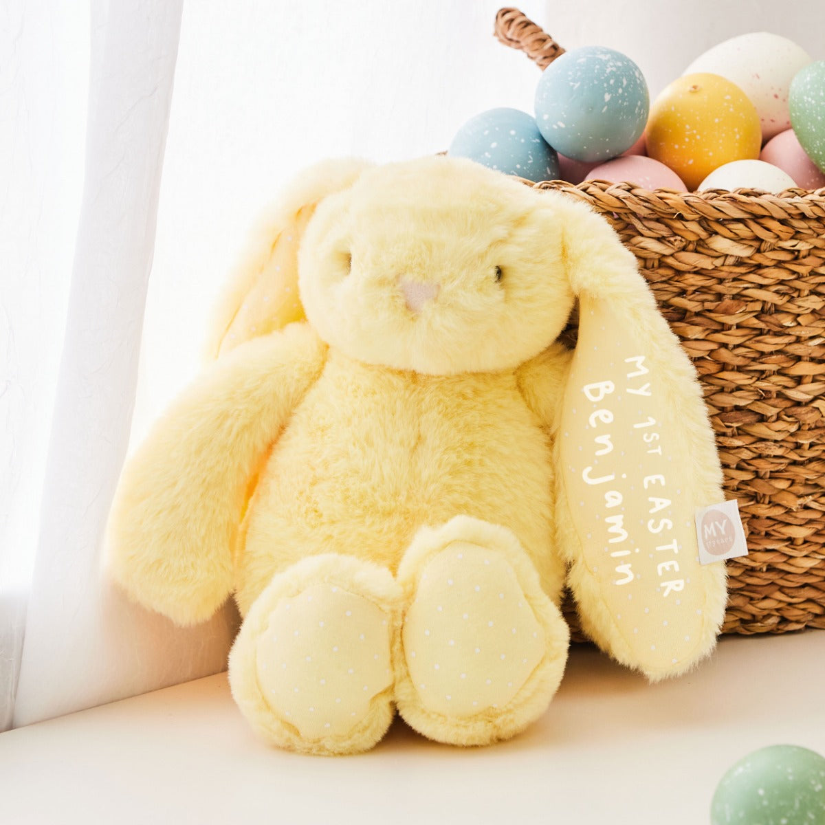Personalised My 1st Easter Bunny Soft Toy in Yellow