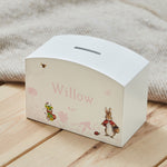 Personalised Pink Flopsy Bunny Money Box FSC®