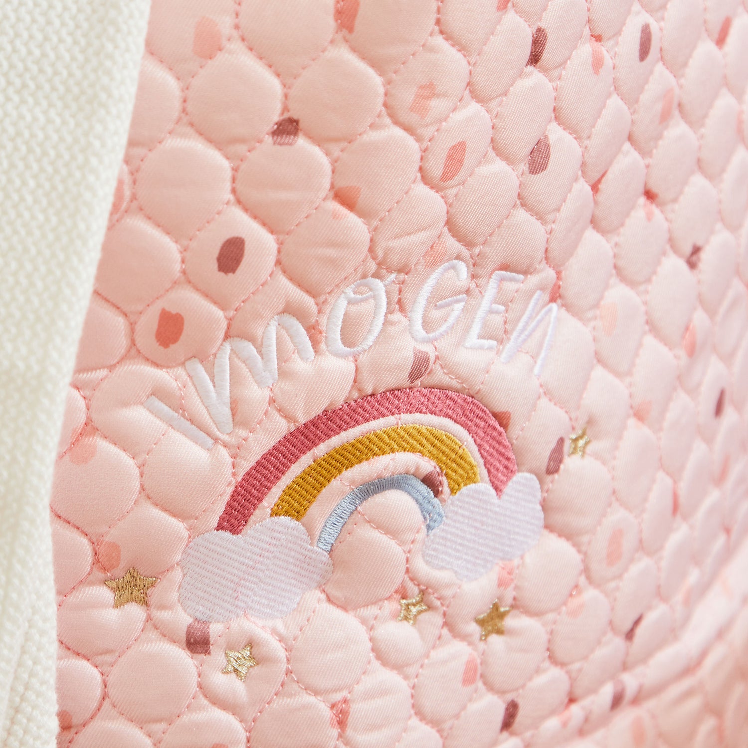 Personalised Large Pink Rainbow Storage Bag 