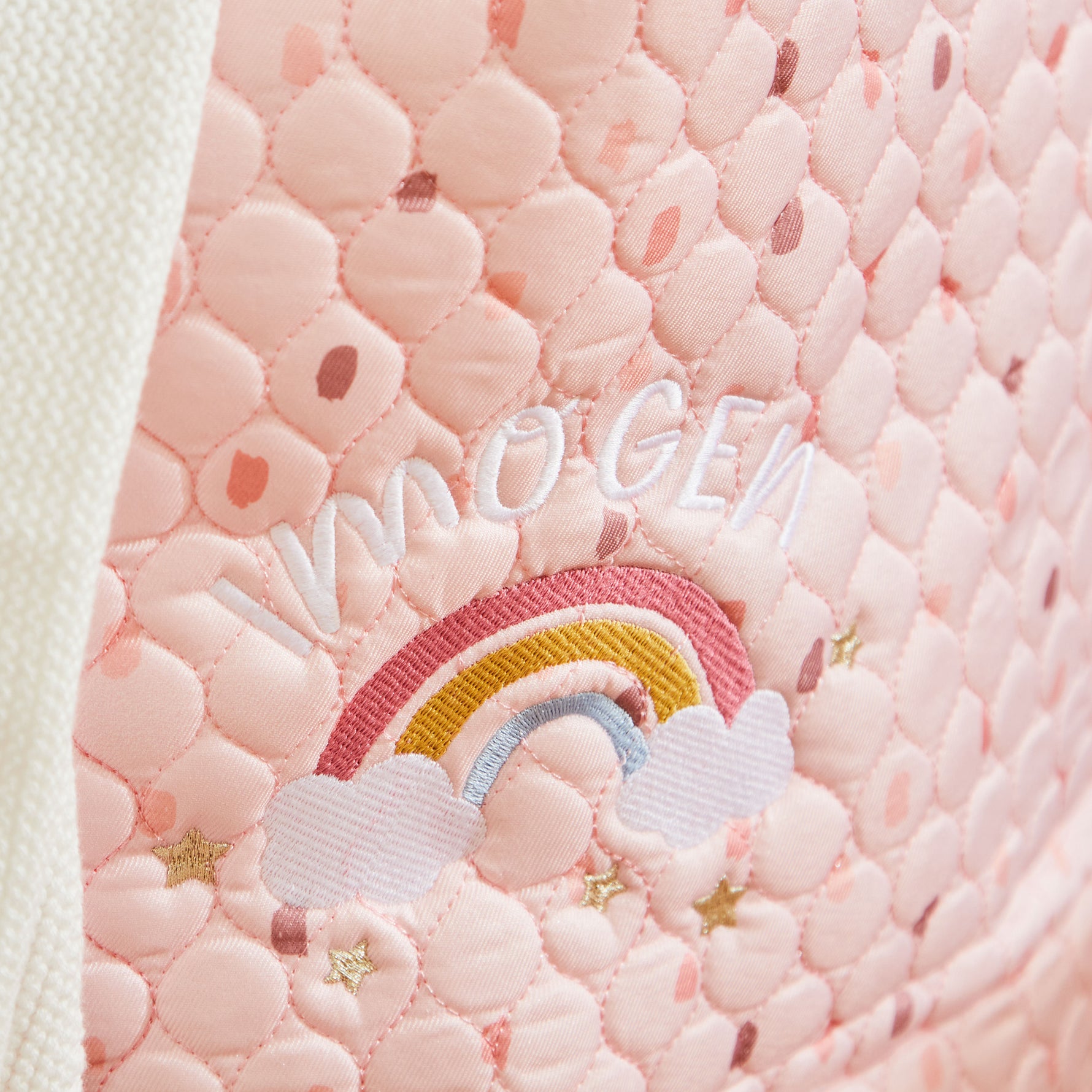 Personalised Large Pink Rainbow Storage Bag 