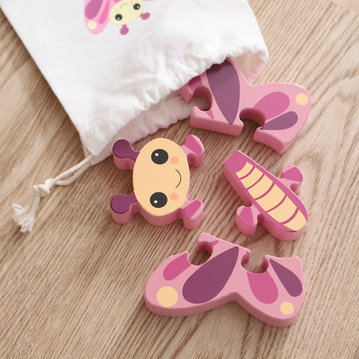 Personalised Orange Tree Toys Butterfly Wooden Puzzle