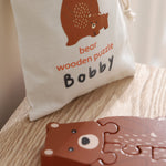 Personalised Orange Tree Toys Bear Wooden Puzzle