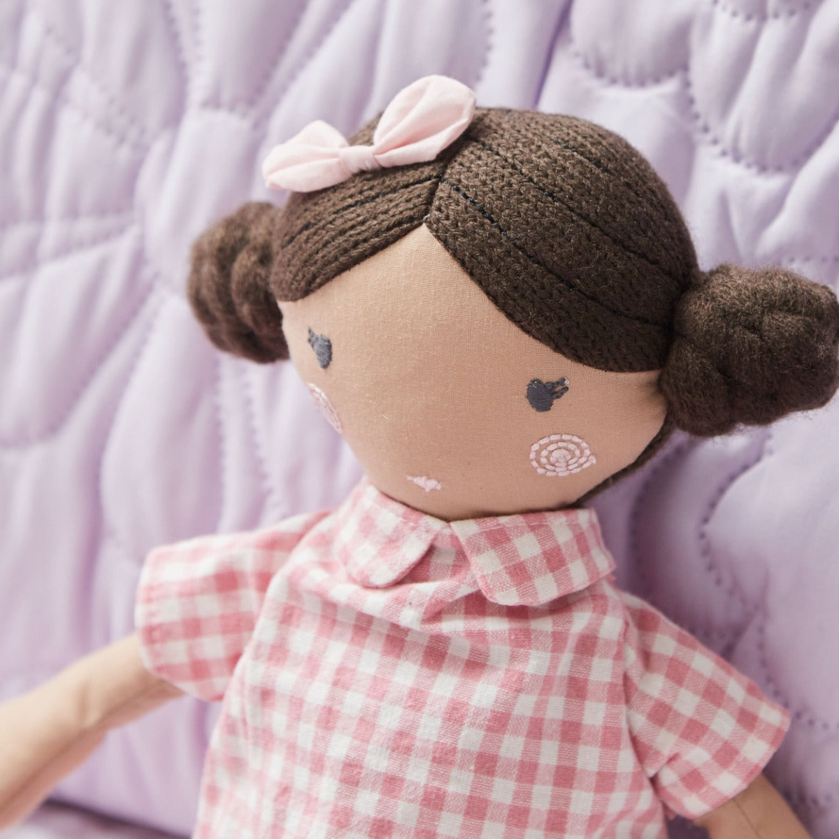 Personalised My 1st Doll in Pink Dress - Dark Hair