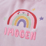 My Kids Personalised Pink Rainbow Cord Big Bean Bag Chair