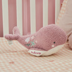 Personalised Floral Purple Whale Soft Toy