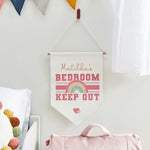 My Kids Personalised Pink Keep Out Wall Hanging