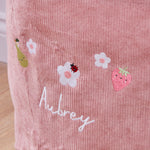 Personalised Fruit Floral Cord Pink Storage Bag