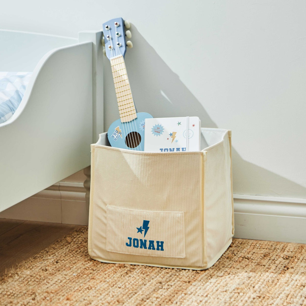 My Kids Personalised Lightning Bolt Soft Storage Cube