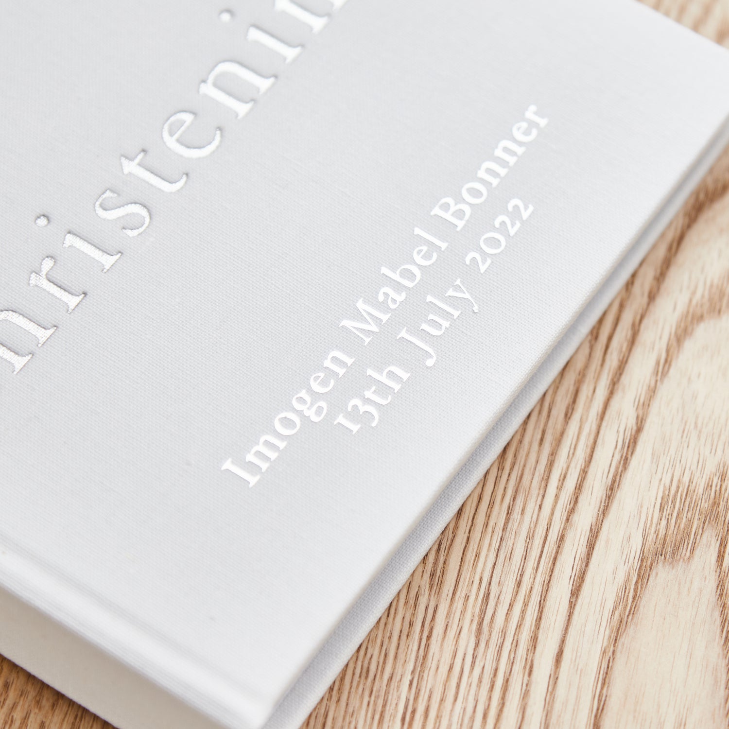 Personalised Christening Linen Photo Album