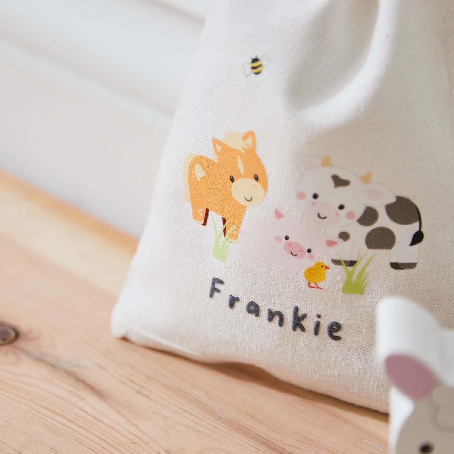 Personalised Orange Tree Toys Wooden Push-Along Sheep Toy