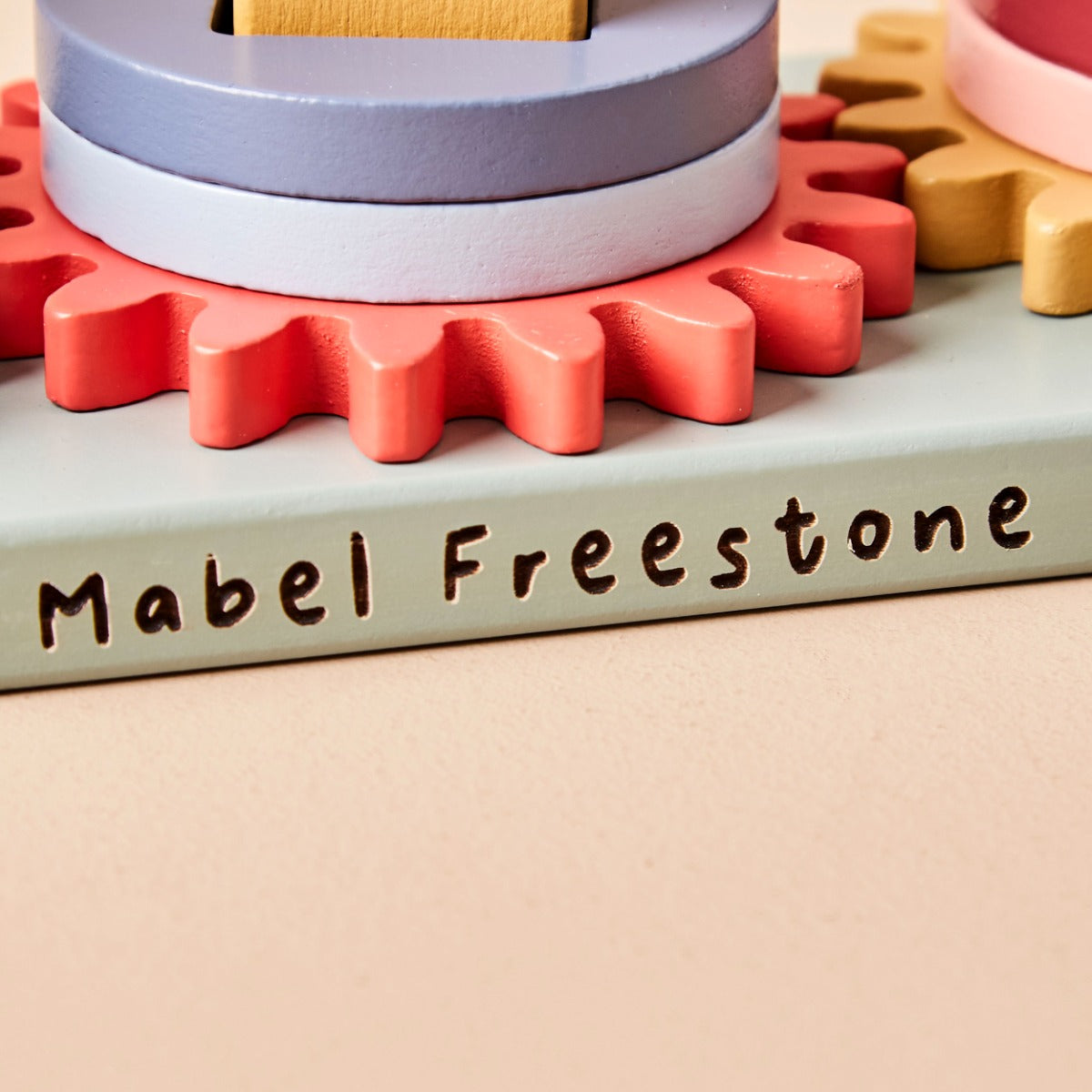 Personalised Just Bee Kids Wooden Turning Cog Toy FSC®