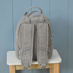 Personalised Rocket Embroidered Grey Cord Backpack