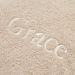 Personalised Caramel Name Bean Bag Foot Stool
