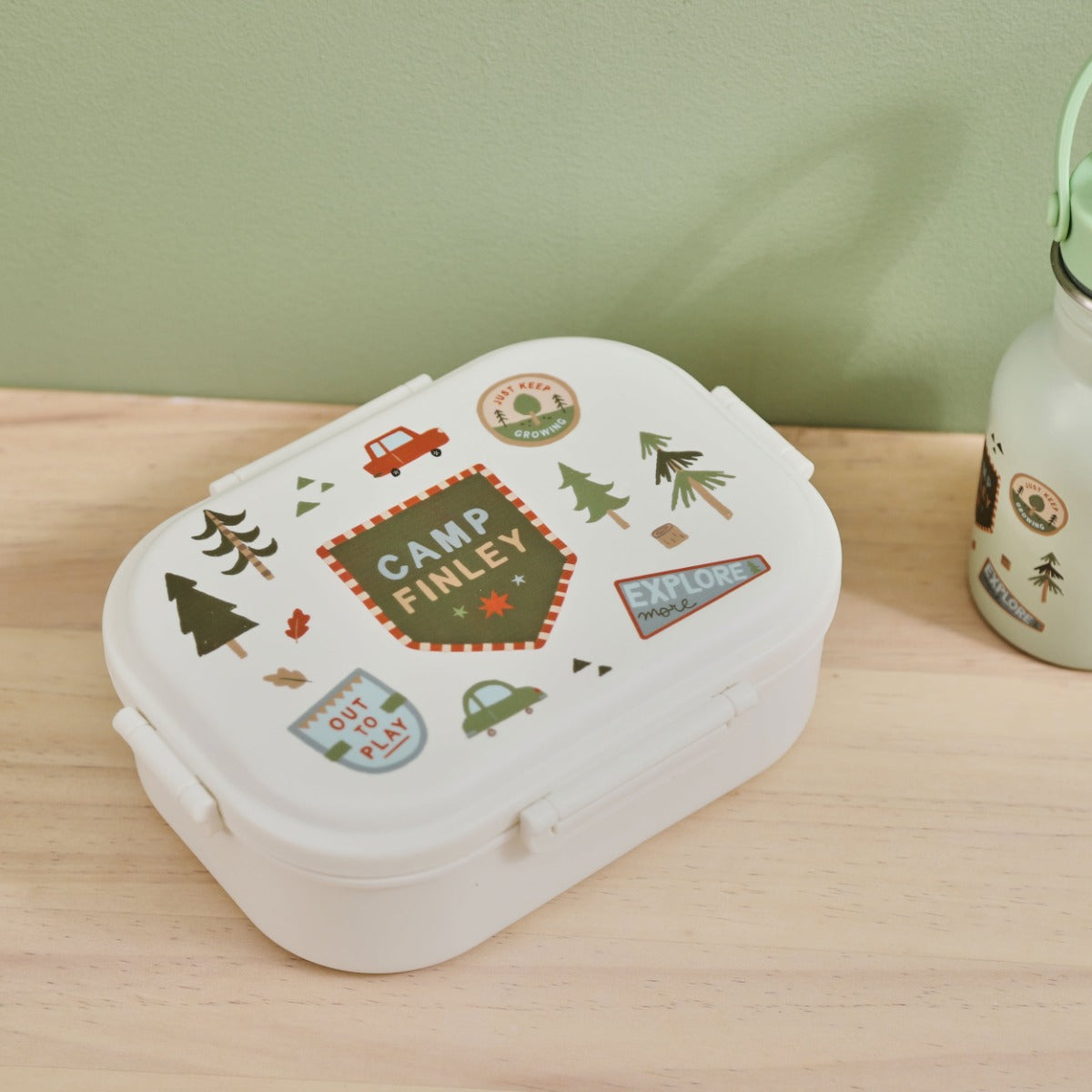 Personalised Let's Play Outside Badge Lunchbox