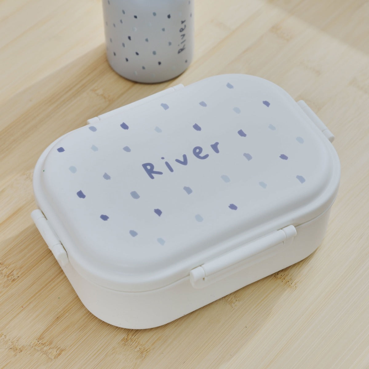 Personalised Blue Spot Lunch Box 