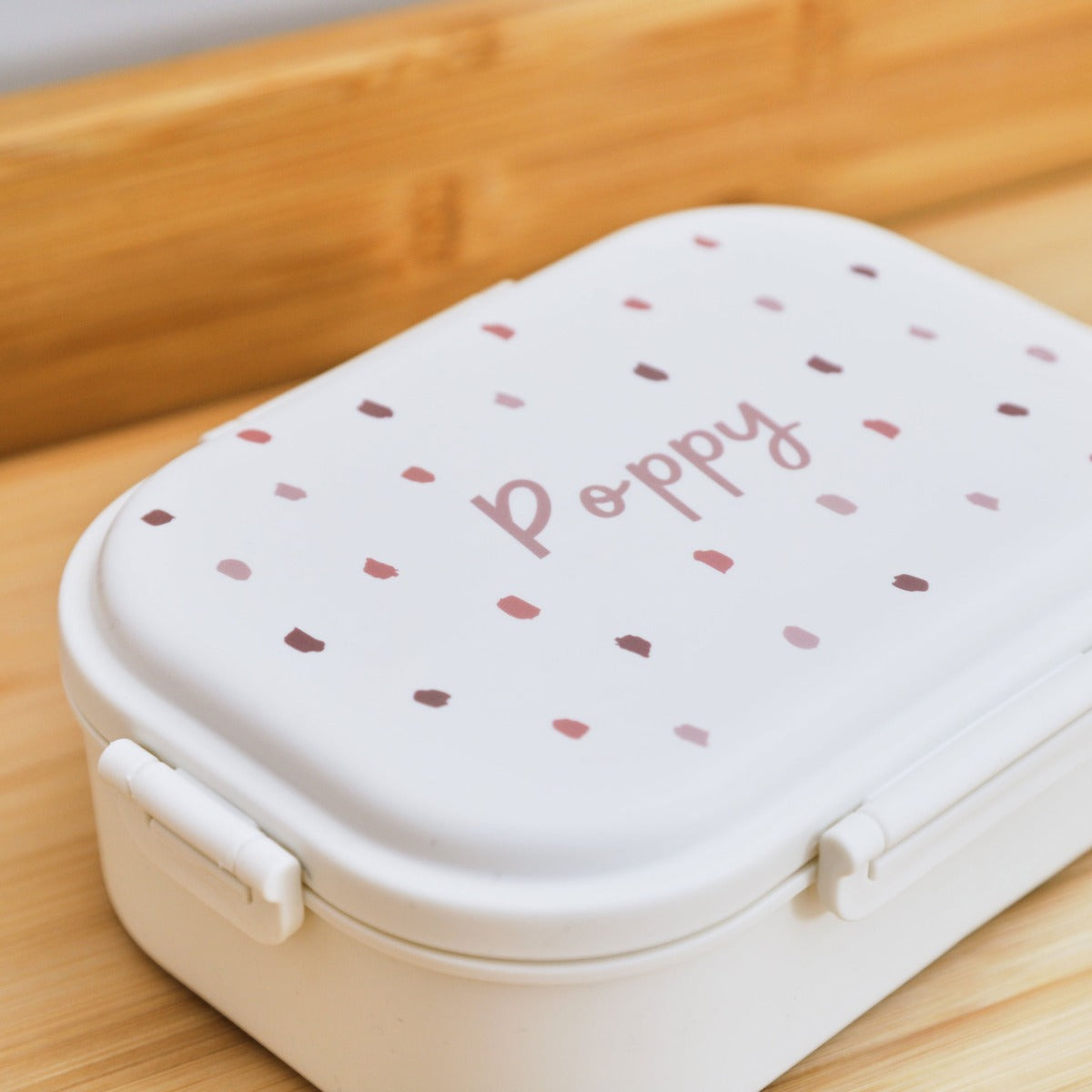 Personalised Pink Spot Lunch Box 