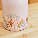 Personalised Pink Floral Safari Water Bottle 