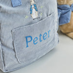 Personalised Peter Rabbit™ Blue Cord Mini Backpack
