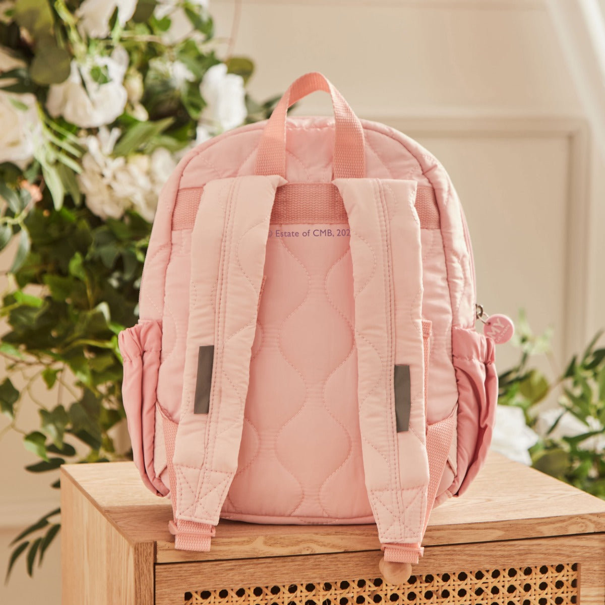 Personalised Flower Fairies™ Embroidered Pink Quilted Medium Backpack
