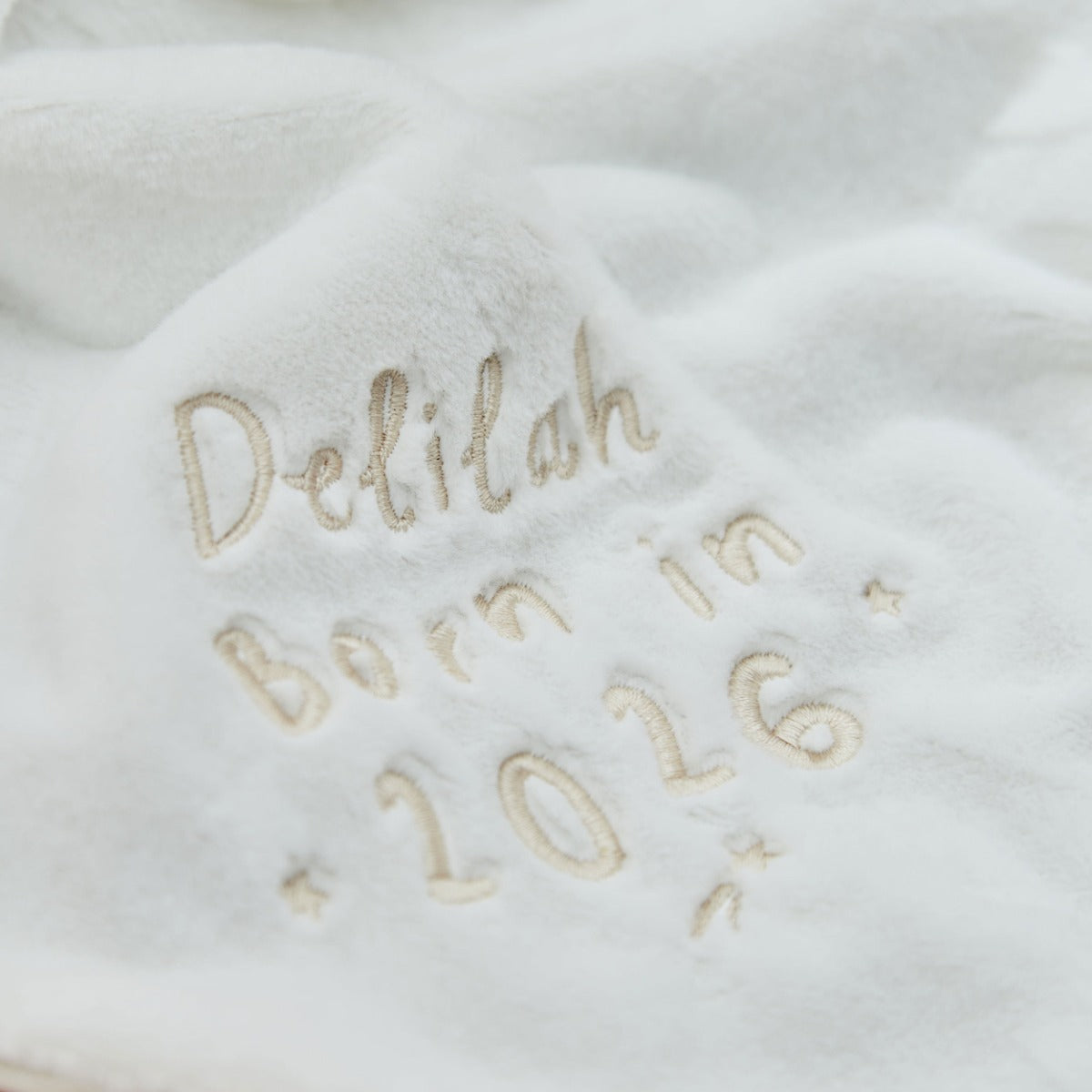 Personalised Born In 2026 Ivory Bunny Comforter