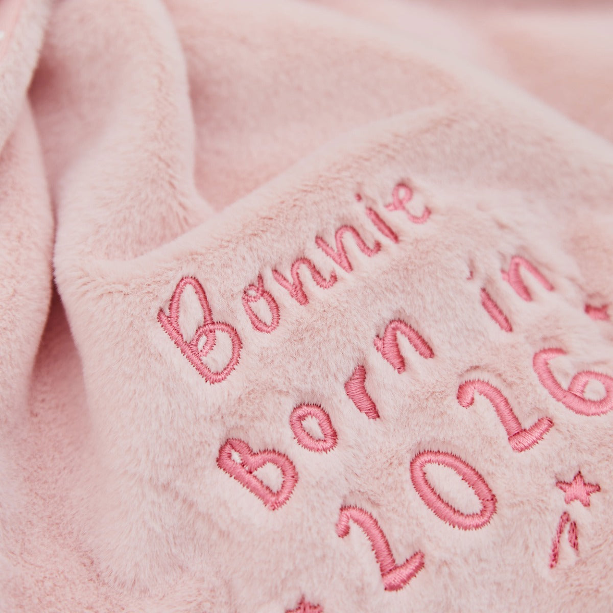 Personalised Born In 2026 Pink Bunny Comforter