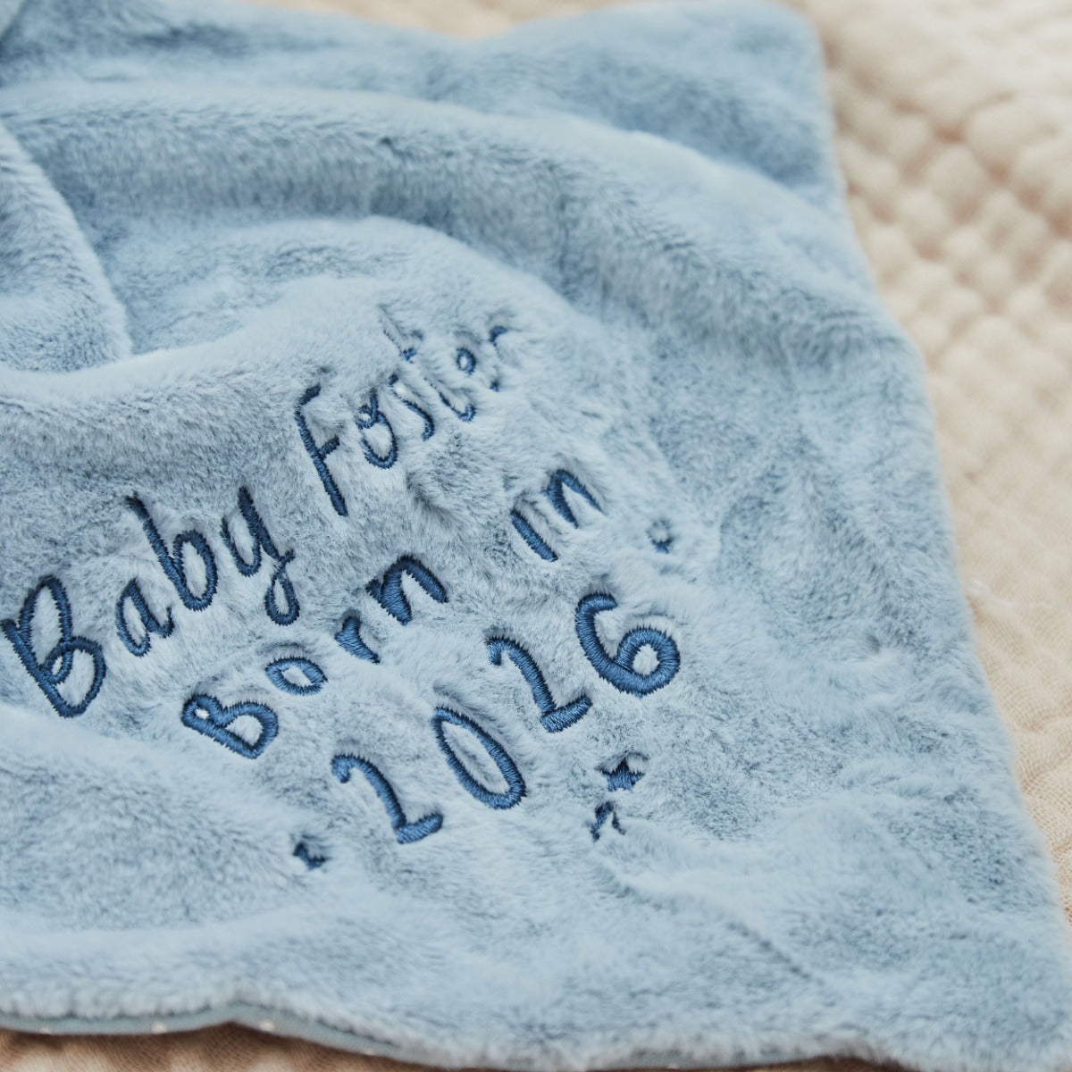 Personalised Born In 2026 Blue Bunny Comforter