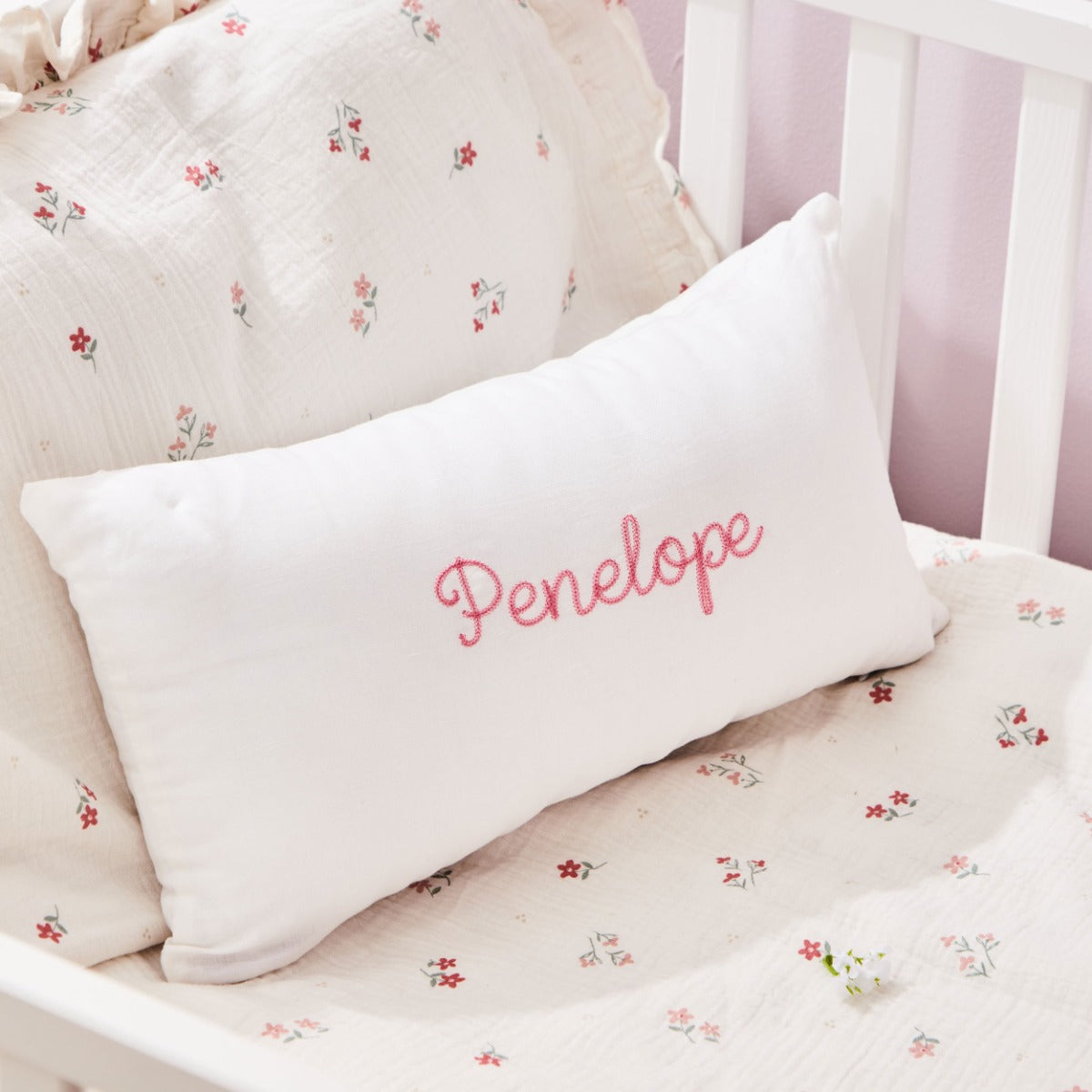 Personalised Name Chain Stitch Linen Cushion 