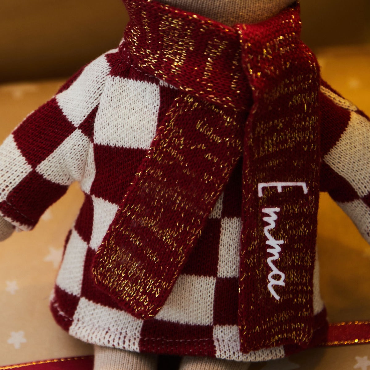 Personalised Avery Row Knitted Reindeer Doll 