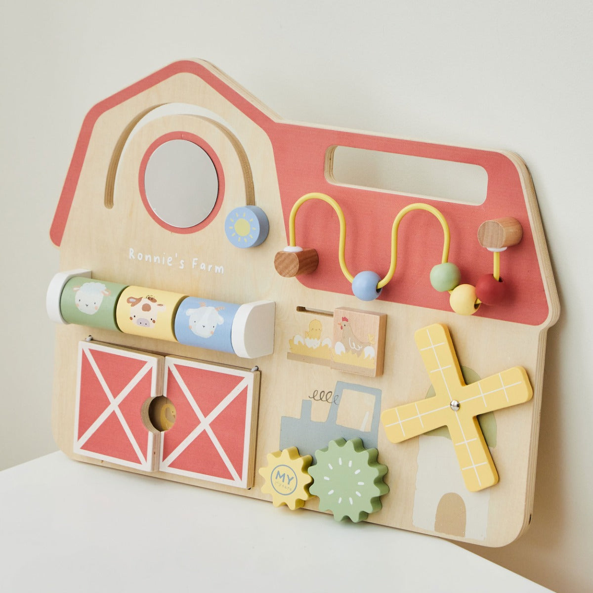 Personalised Farm House Busy Board Toy FSC®
