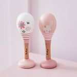 Personalised Pink Wooden Bunny Maracas FSC®