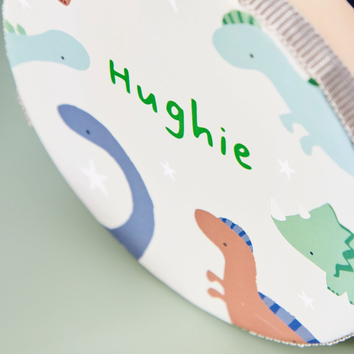 Personalised Blue Wooden Dino Tambourine FSC®
