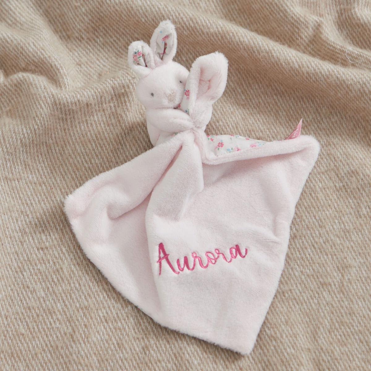 Personalised Pale Pink Bunny Comforter 