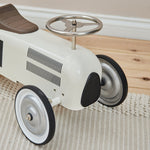 Personalised White Metal Ride On Car