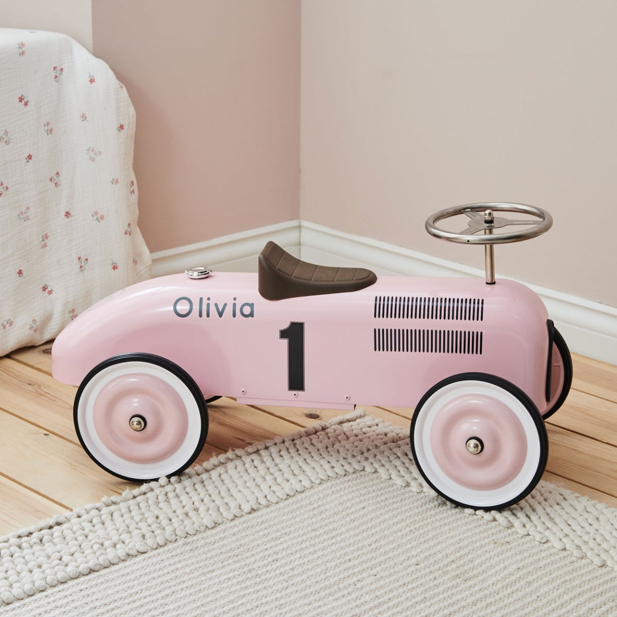 Personalised Pink Metal Ride On Car