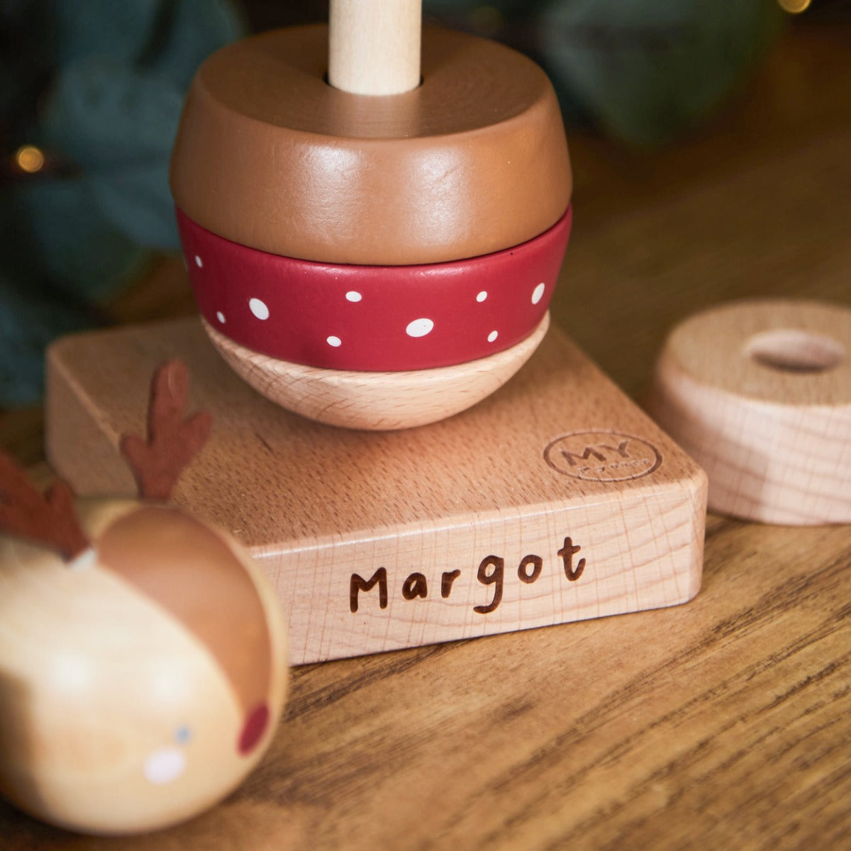 Personalised Wooden Reindeer Stacker Toy FSC®