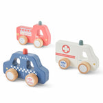 Personalised Just Bee Kids Wooden Emergency Vehicles Toy Set FSC®