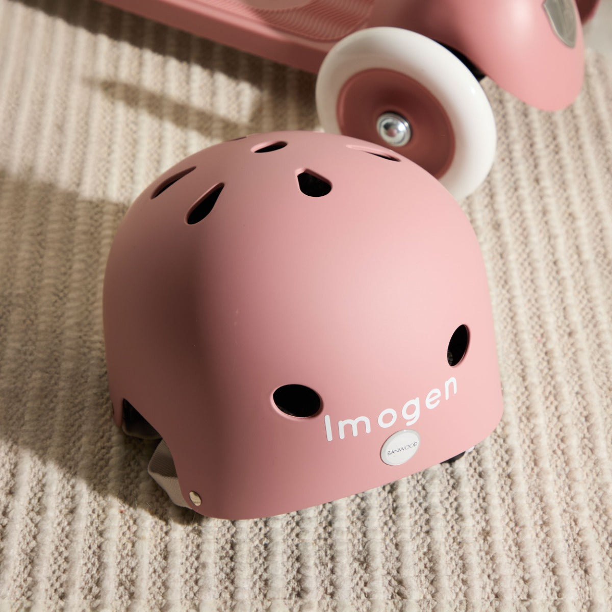 Personalised Raspberry Eco Banwood Helmet