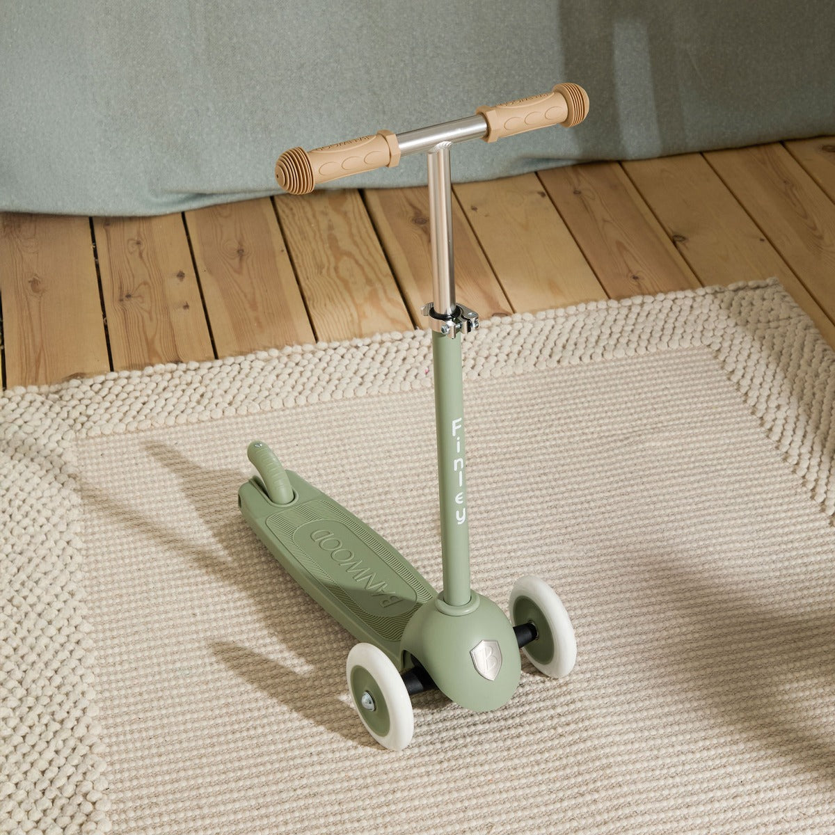 Personalised Olive Eco Banwood Three-Wheel Scooter