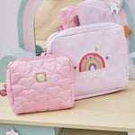 My Kids Personalised Rainbow Pink Pouch Set