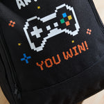 My Kids Personalised Gamer Boy Large Black Backpack 