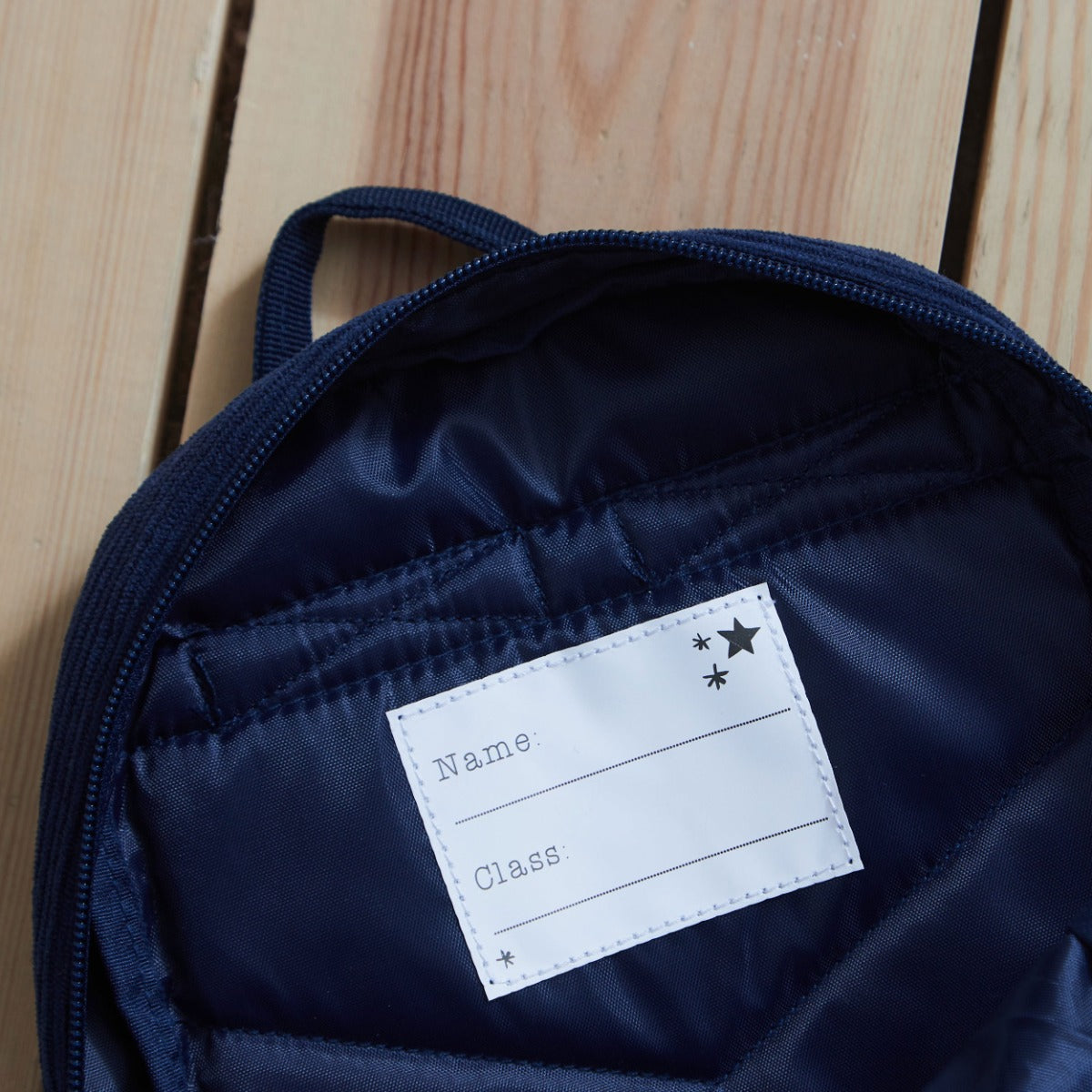 Personalised London Navy Cord Mini Backpack