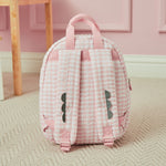 Personalised Pink Gingham Kids Backpack