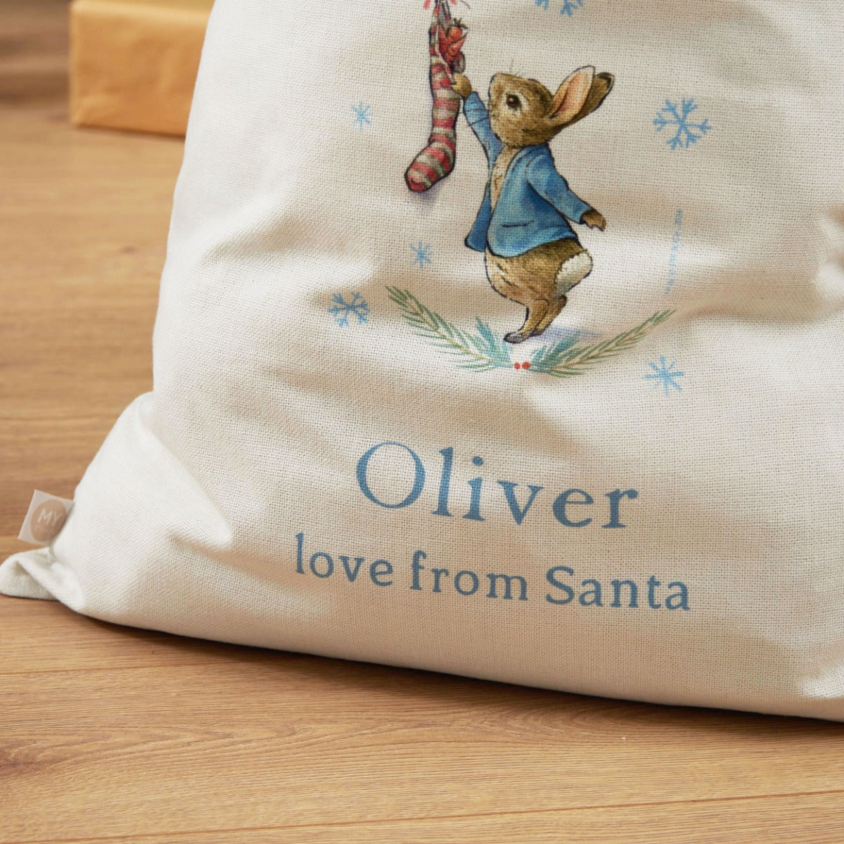 Personalised Peter Rabbit™ Blue Christmas Sack